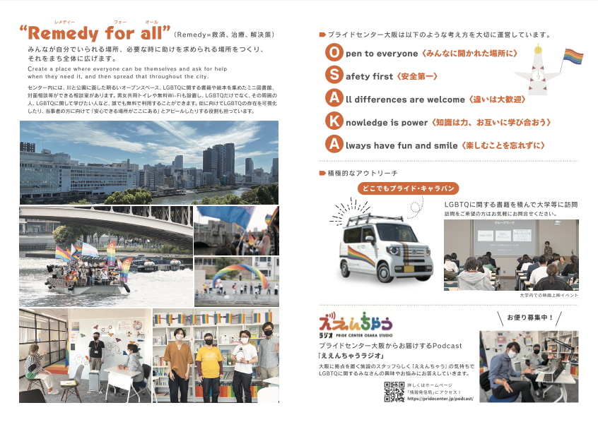 プライドセンター大阪2つ折リーフレット なか面